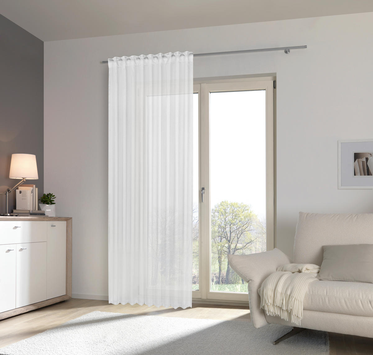 FERTIGVORHANG  transparent  140/245 cm   - Weiß, Basics, Textil (140/245cm) - Esposa