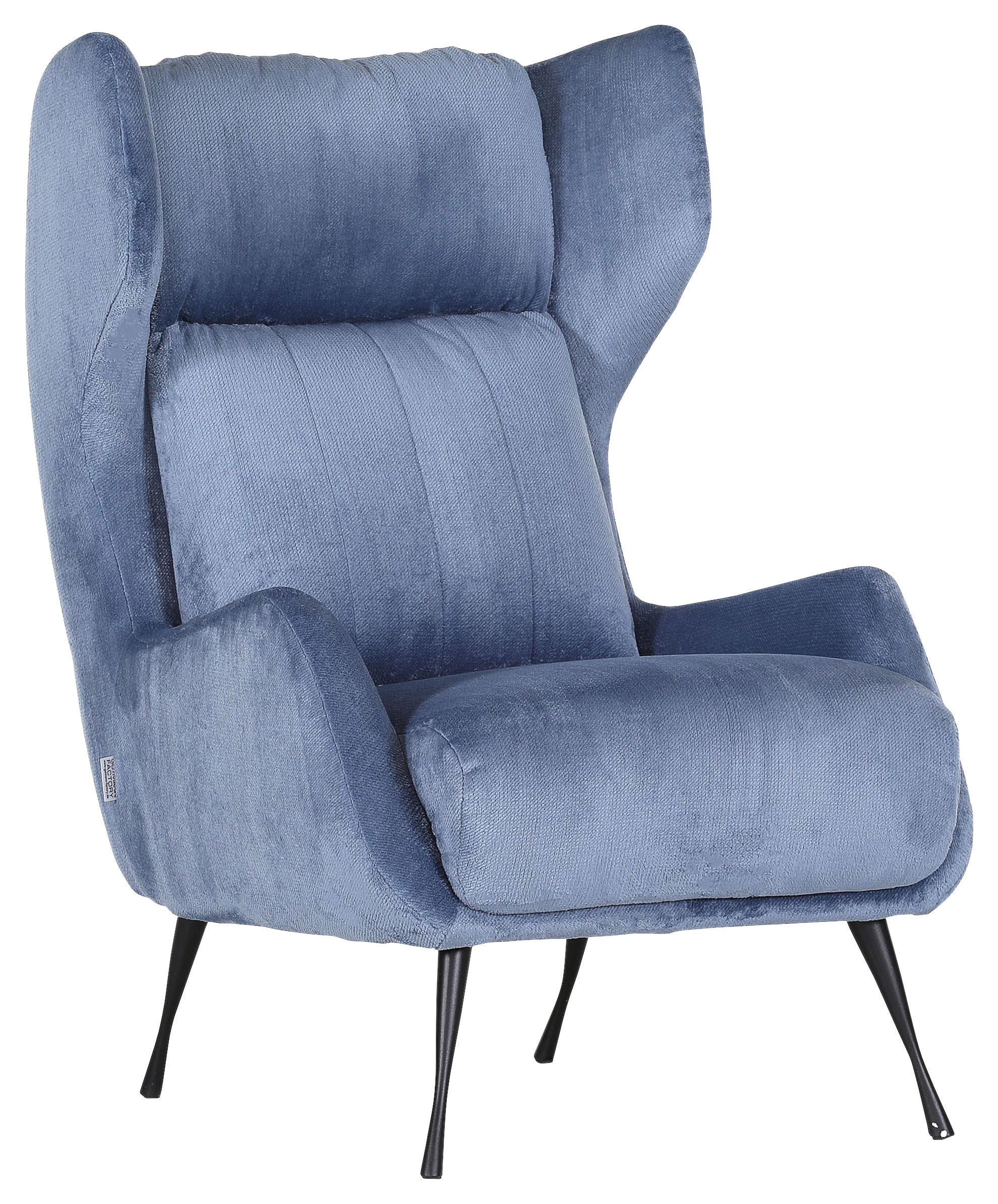 ÖRONLAPPSFÅTÖLJ i flatväv blå  - blå/svart, Trend, metall/textil (75/111/83cm) - Livetastic