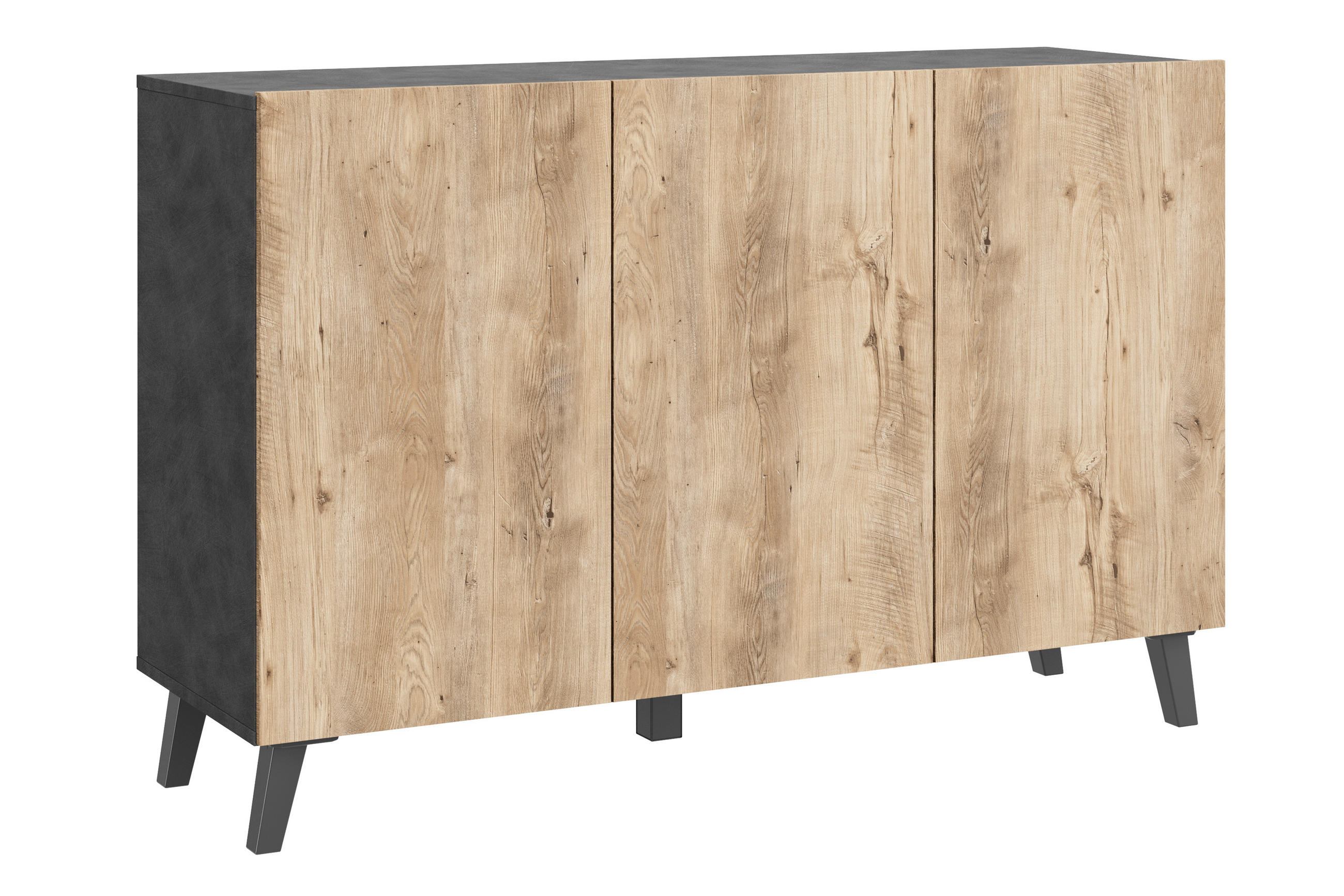 P & B Sideboard Anthrazit, Kastanieneiche 120x76x39 cm