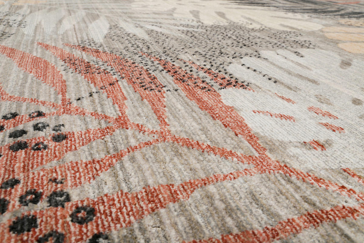 WEBTEPPICH 133/200 cm Florence Grau, Rot, Beige  - Beige/Rot, KONVENTIONELL, Textil (133/200cm) - Esprit