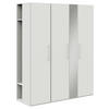 KLEIDERSCHRANK in Weiss  - Weiss/Edelstahlfarben, Design, Glas/Holzwerkstoff (177,6/213,6/59,3cm) - Cantus