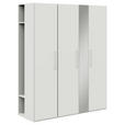 KLEIDERSCHRANK in Weiß - Edelstahlfarben/Weiß, Design, Glas/Holzwerkstoff (177,6/213,6/59,3cm) - Cantus