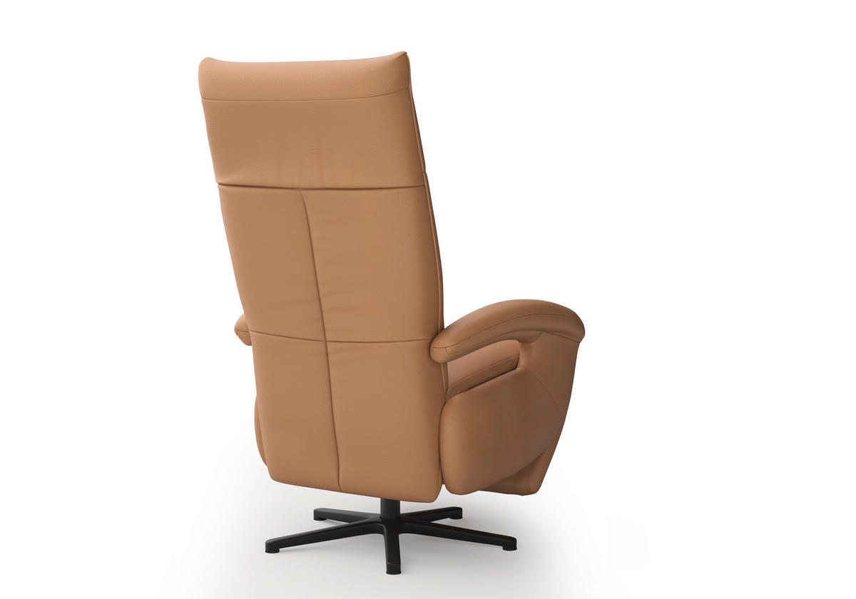 SESSEL in Echtleder Cappuccino  - Schwarz/Cappuccino, Konventionell, Leder/Metall (74/112/82cm) - Sit & More