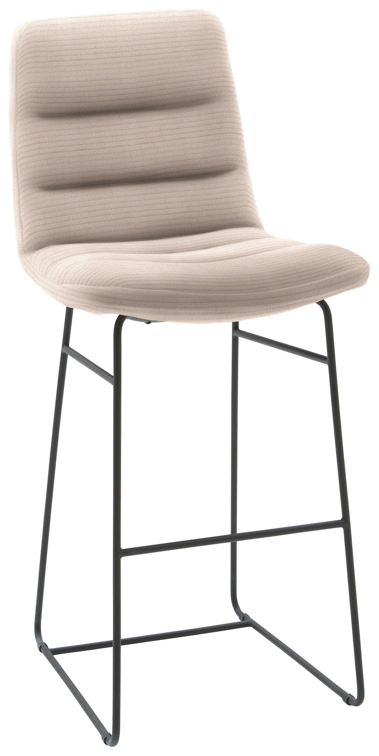 BARHOCKER in Textil Taupe  - Taupe/Schwarz, Design, Textil/Metall (52/122/66cm) - Dieter Knoll