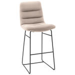 BARHOCKER in Textil Taupe  - Taupe/Schwarz, Design, Textil/Metall (52/122/66cm) - Dieter Knoll