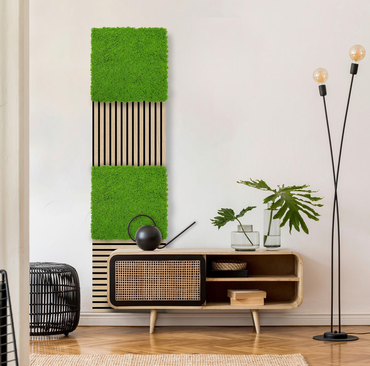 AKUSTIKPANEEL Modular Wall System Design Moos 52/52/2,2 cm  - Hellgrün, KONVENTIONELL, Kunststoff (52/52/2,2cm) - Jangal