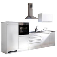 BLOK KUHINJA BEZ UREĐAJA  antracit, bela  - bela/bela visoki sjaj, Konvencionalno, pločasti materijal (320cm) - MID.YOU