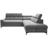 HÖRNSOFFA i struktur grå  - svart/grå, Modern, metall/textil (254/212cm) - MID.YOU