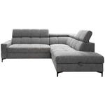 ECKSOFA in Struktur Grau  - Schwarz/Grau, MODERN, Textil/Metall (254/212cm) - Carryhome