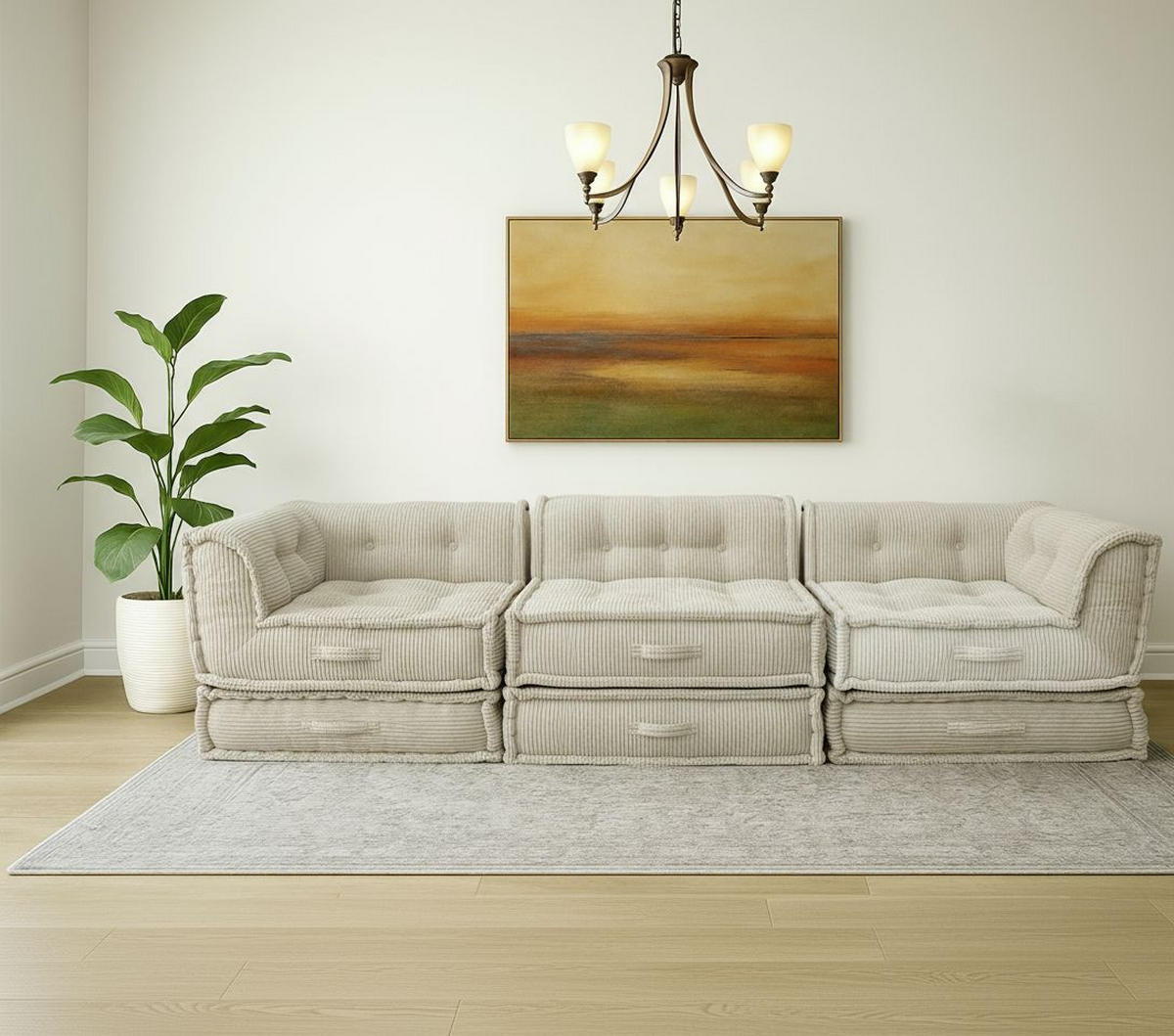 SOFAELEMENT in Cord Elfenbein  - Elfenbein, Design, Textil (80/43/80cm) - P & B