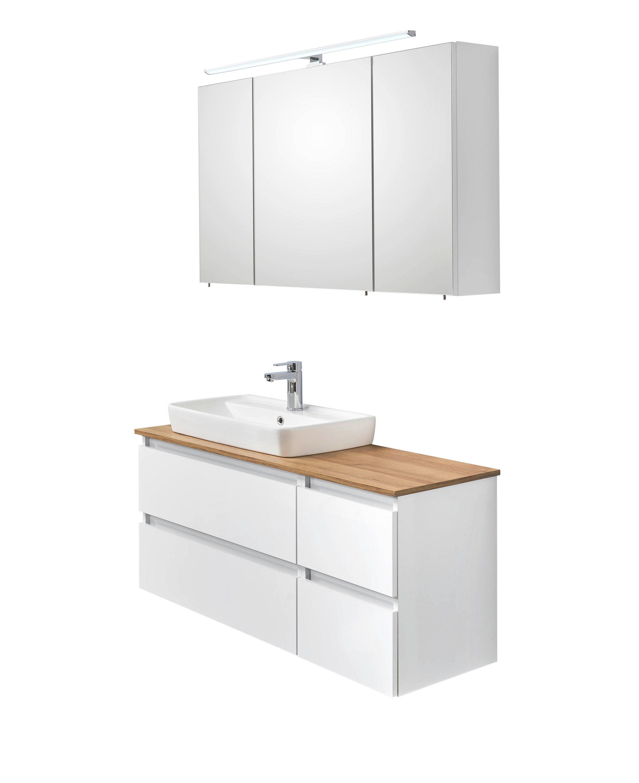 KOPALNICA  bela, barve hrasta  - barve hrasta/bela, Konvencionalno, leseni material/keramika (113cm) - Pelipal