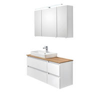 KOPALNICA  bela, barve hrasta  - barve hrasta/bela, Konvencionalno, leseni material/keramika (113cm) - Pelipal