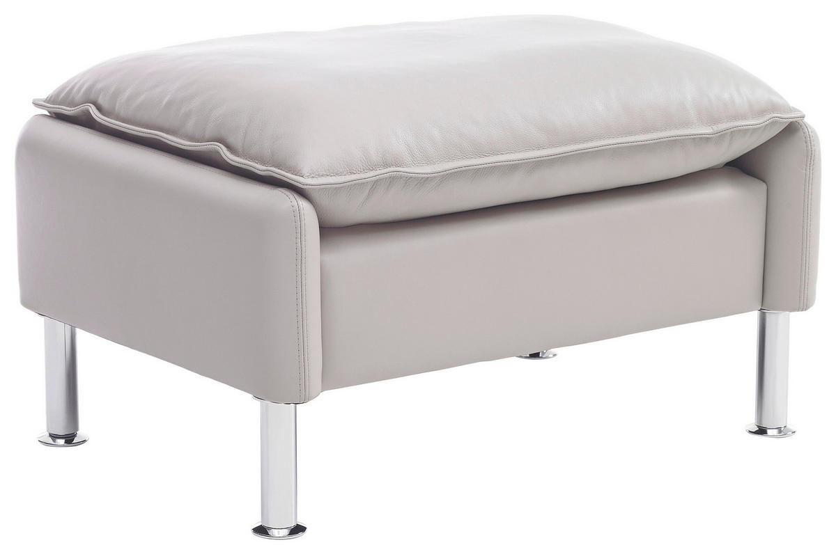 SESSEL Echtleder Beige    - Chromfarben/Beige, KONVENTIONELL, Leder/Metall (88/93/88cm) - Erpo