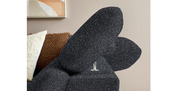ECKSOFA in Bouclé Schwarz  287/212 cm  - Eichefarben/Schwarz, MODERN, Holz/Textil (287/212cm) - Valnatura