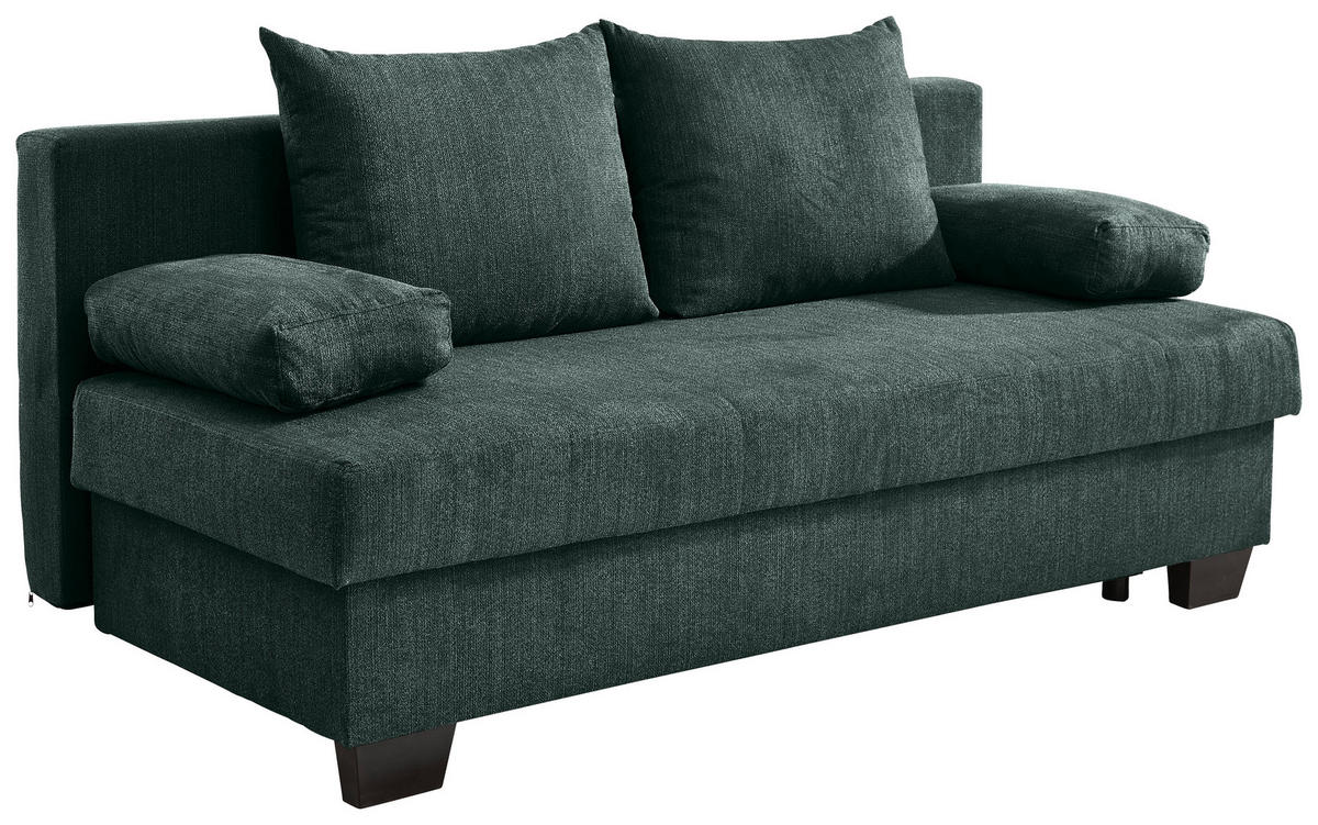 SCHLAFSOFA Flachgewebe Dunkelgrün  - Dunkelgrün, KONVENTIONELL, Holz/Textil (200/88/102cm) - Xora