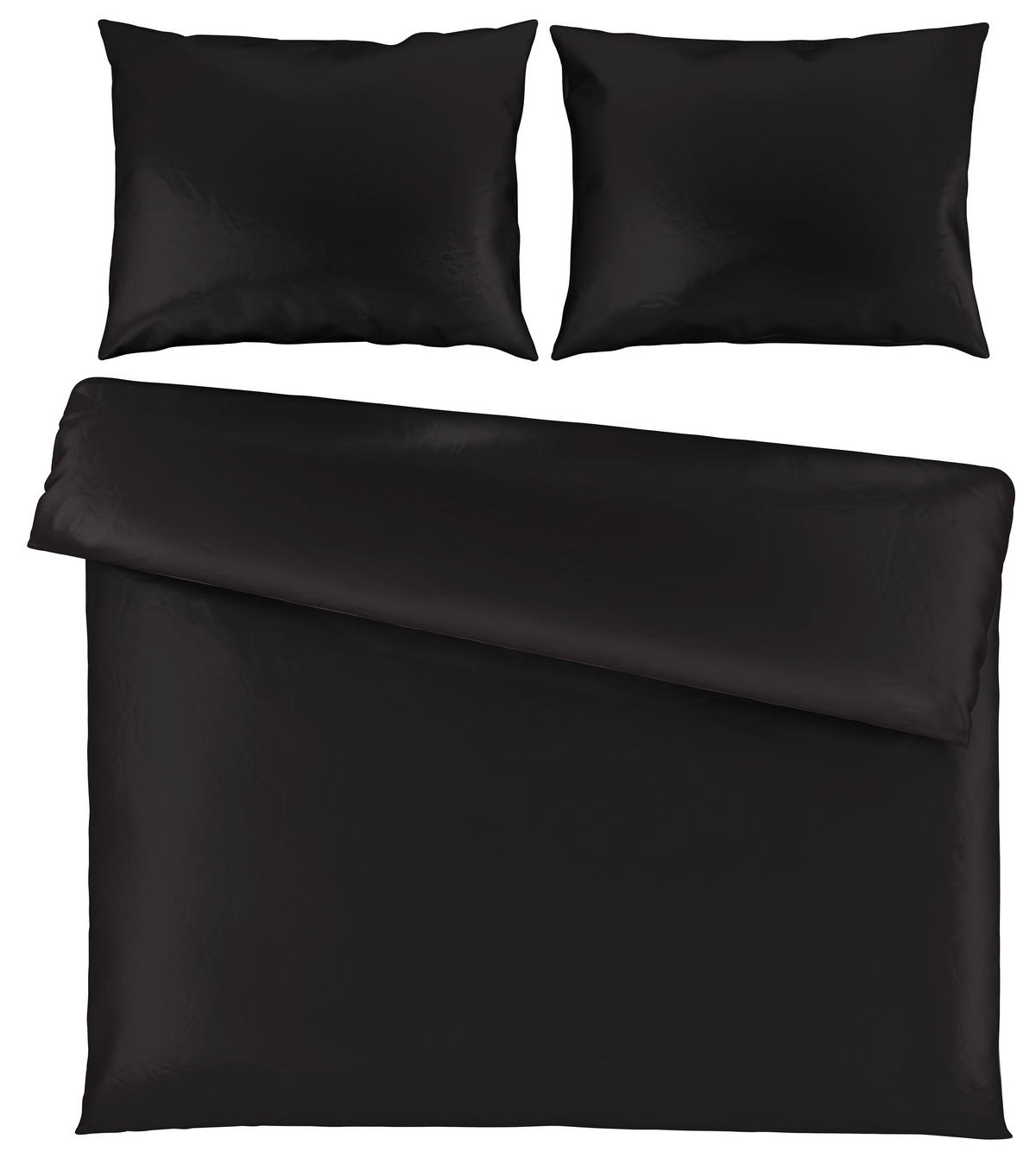 POVLEČENÍ, satén, černá, 200/200 cm - černá, Basics, textil (200/200cm) - Novel