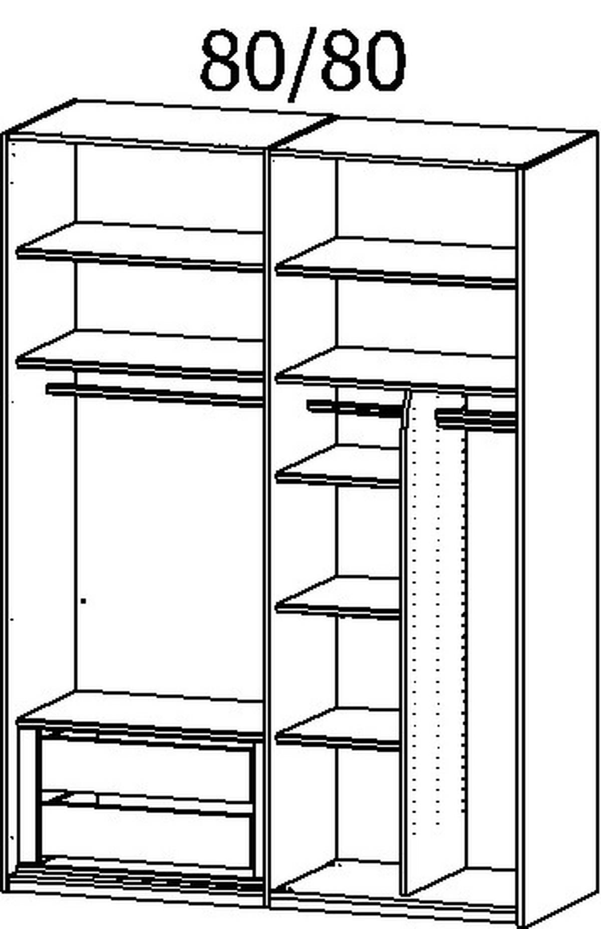 SCHWEBETÜRENSCHRANK in Grau  - Chromfarben/Beige, Konventionell, Glas/Holzwerkstoff (162/223/68cm) - Novel