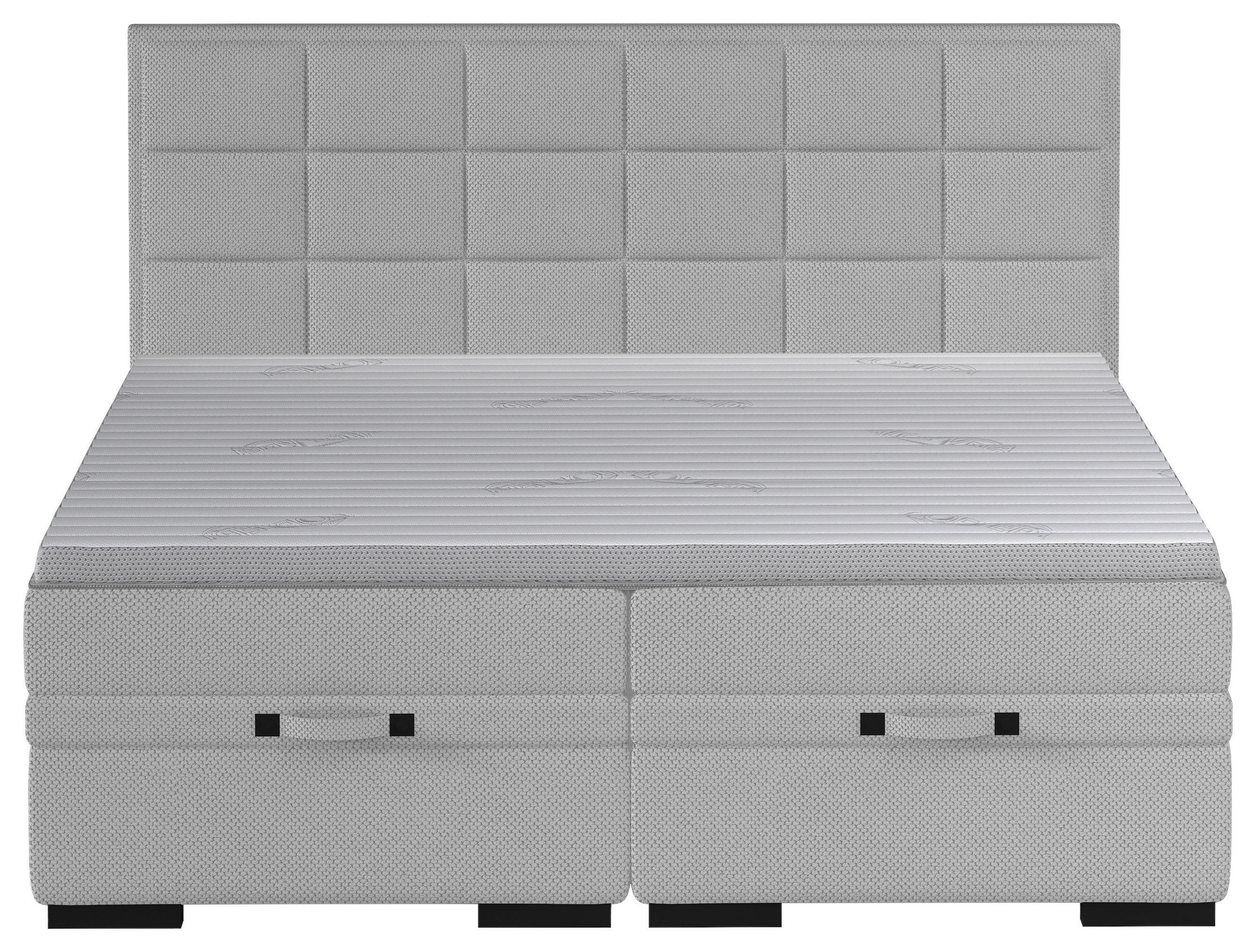 Thumbnail - home24 Boxspringbett, Grau, Textil, H2 + H3, 7-Zonen, Höhe ca. 17 cm, 160x200 cm, Fsc, Reach, Made in EU, Oeko-Tex® Stan...