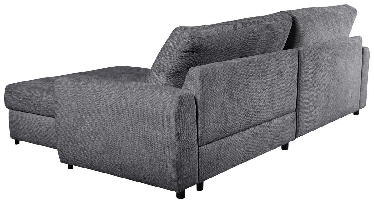ECKSOFA in Struktur Grau  - Schwarz/Grau, Design, Textil/Metall (265/162cm) - MID.YOU