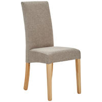 STUHL Mikrofaser Taupe, Eichefarben Eiche massiv  - Taupe/Eichefarben, LIFESTYLE, Holz/Textil (42/95/57cm) - Carryhome