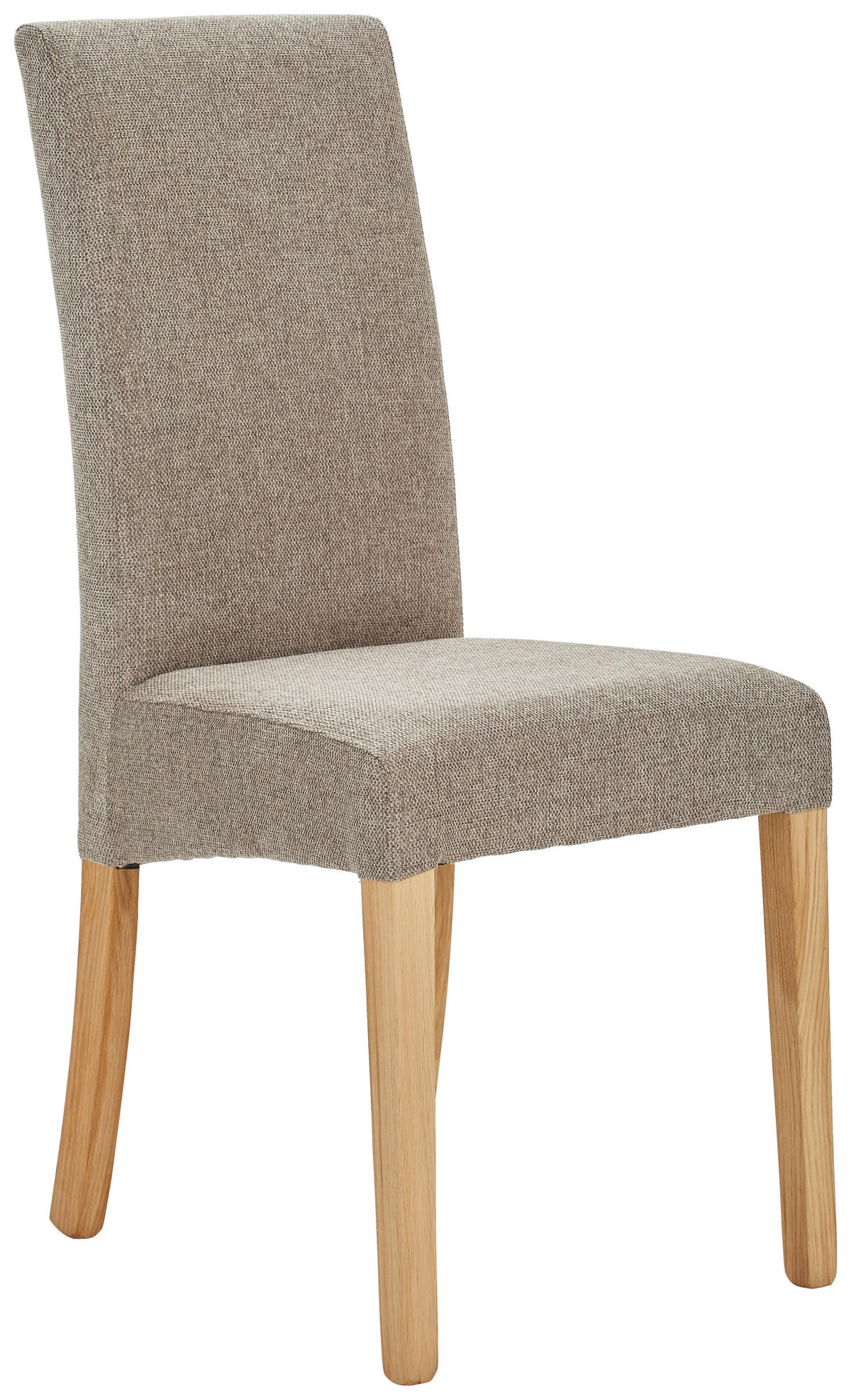 STUHL Mikrofaser Taupe, Eichefarben Eiche massiv  - Taupe/Eichefarben, LIFESTYLE, Holz/Textil (42/95/57cm) - Carryhome