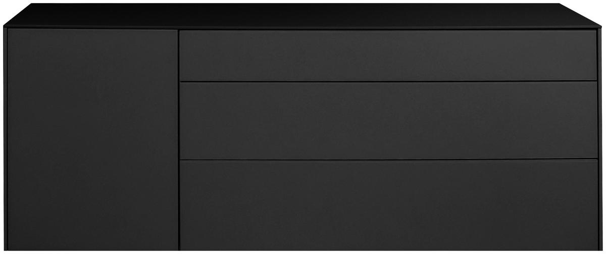 LOWBOARD Imola  in 169/63/42 cm  - Anthrazit/Schwarz, Design, Glas/Holzwerkstoff (169/63/42cm) - Novel