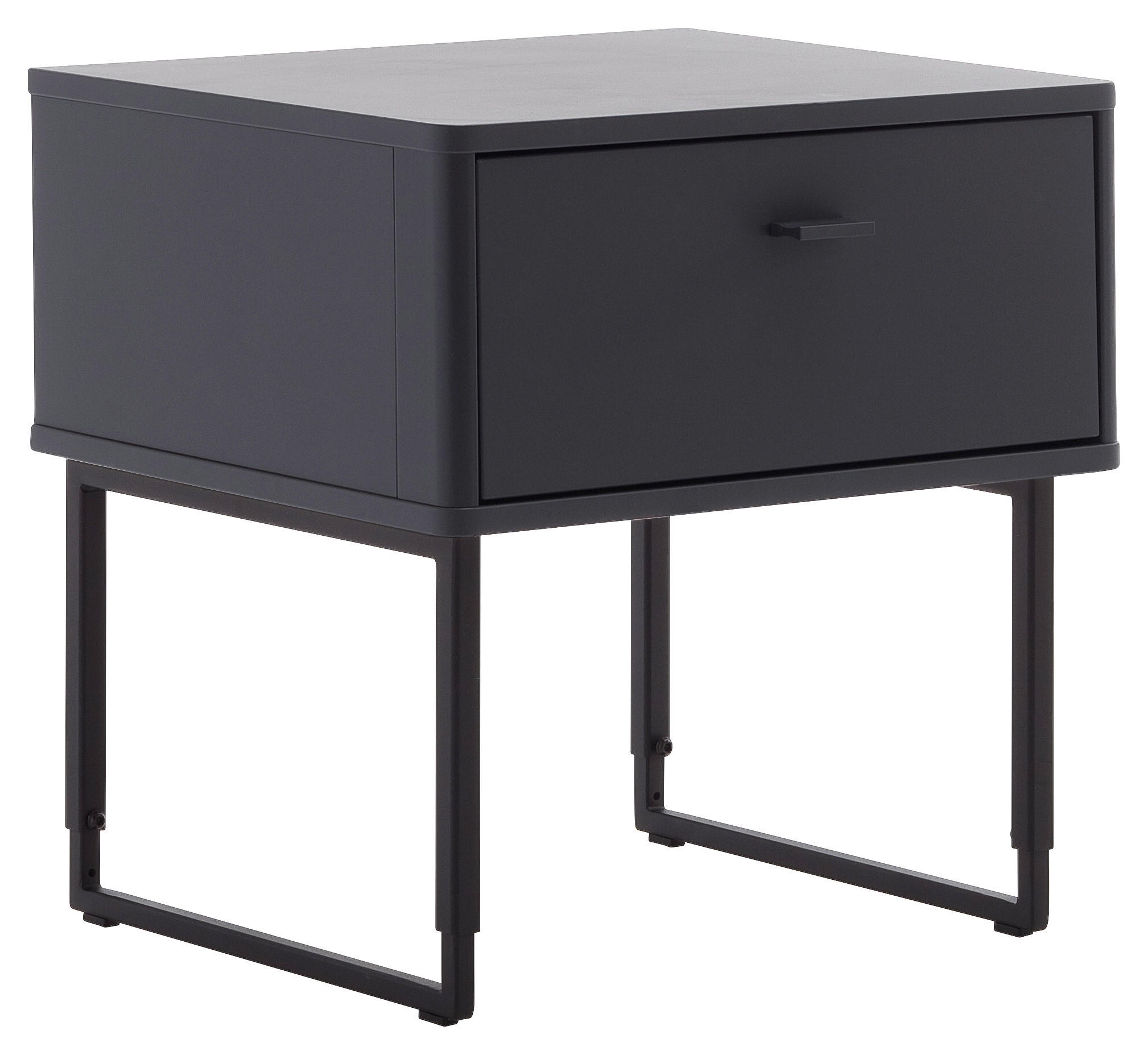 NACHTSCHRANK 54/52/45 cm  - Schieferfarben/Anthrazit, Design, Holzwerkstoff/Metall (54/52/45cm) - Schöner Wohnen