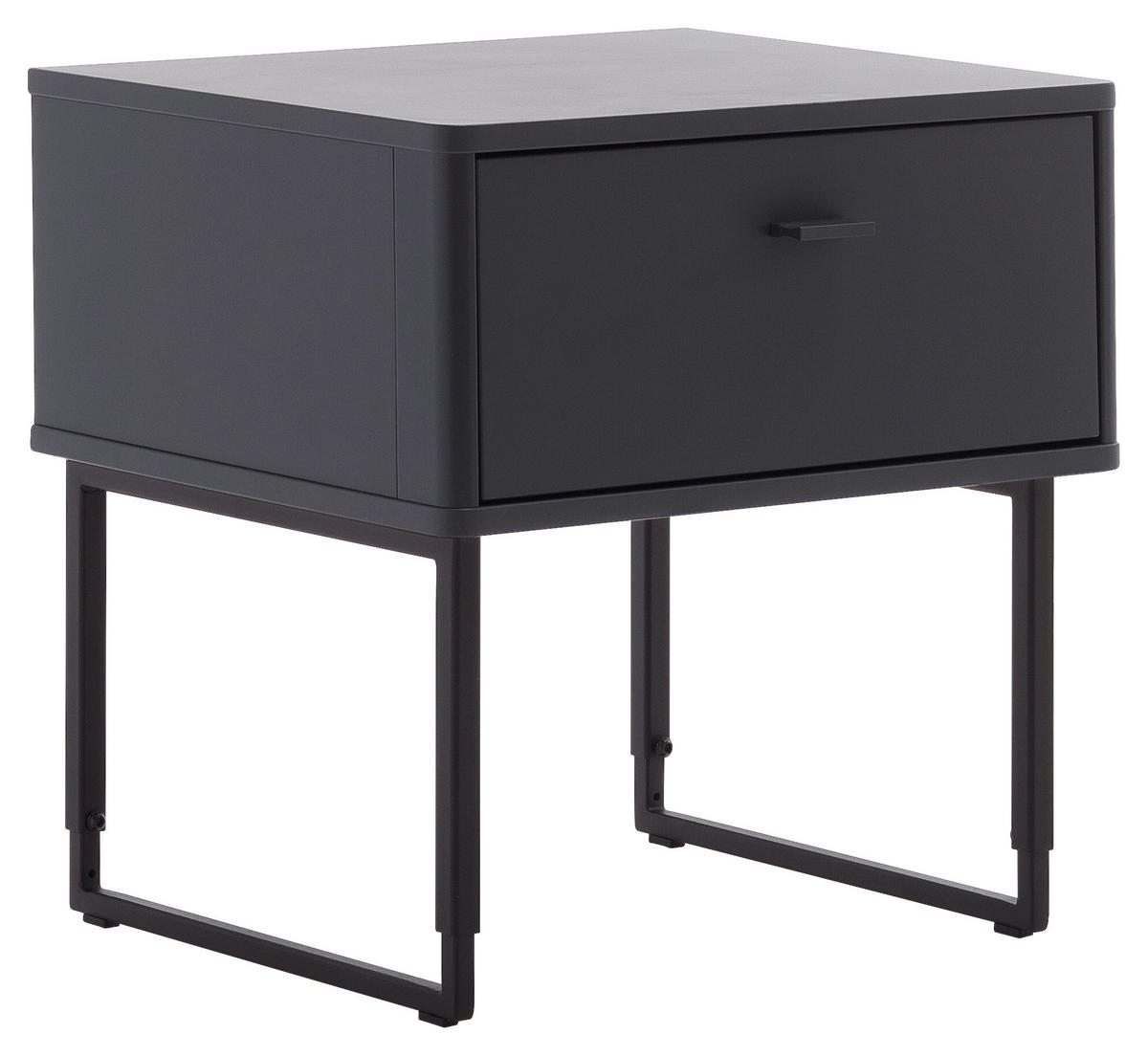 NACHTSCHRANK 54/52/45 cm  - Schieferfarben/Anthrazit, Design, Holzwerkstoff/Metall (54/52/45cm) - Schöner Wohnen