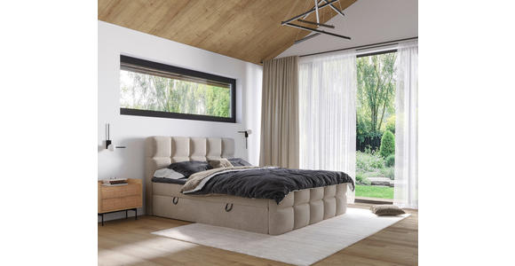 BOXBETT 180/200 cm in Taupe - Taupe, Design, Kunststoff/Textil (180/200cm) - Xora
