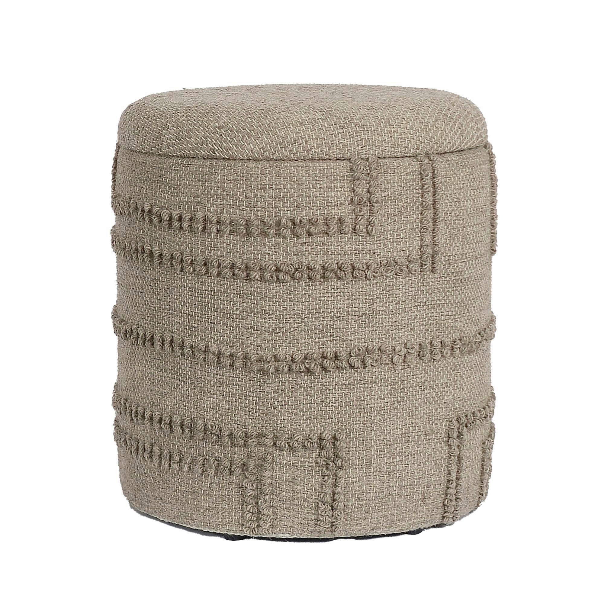 Taburet din textil, maro