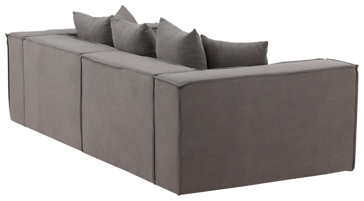 2-SITS SOFFA i plast, textil grå, svart  - grå/svart, Design, textil/plast (232/80/116cm) - Livetastic