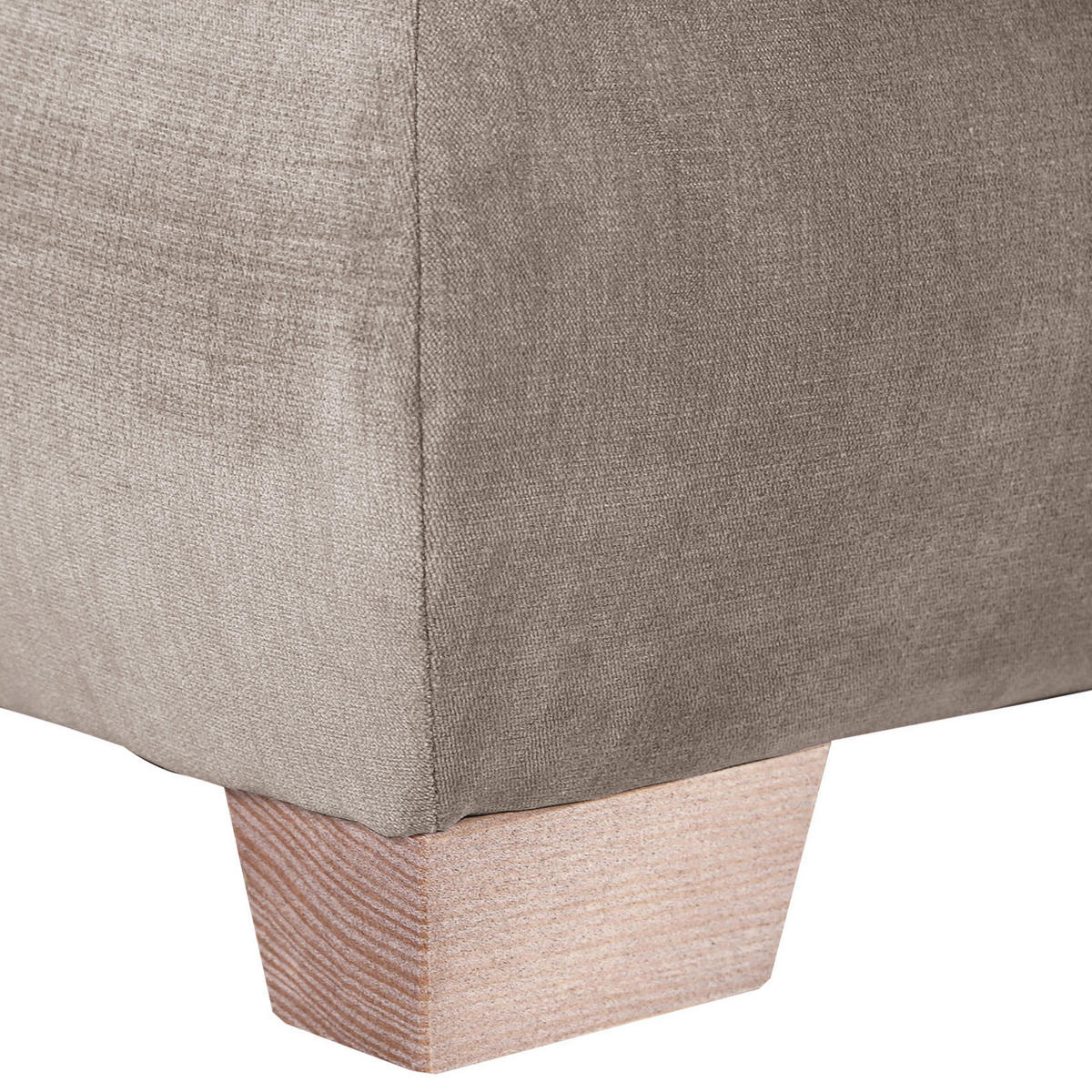 RÉCAMIERE Taupe Mikrofaser  - Taupe/Eichefarben, LIFESTYLE, Holz/Textil (176/85/88cm) - Xora