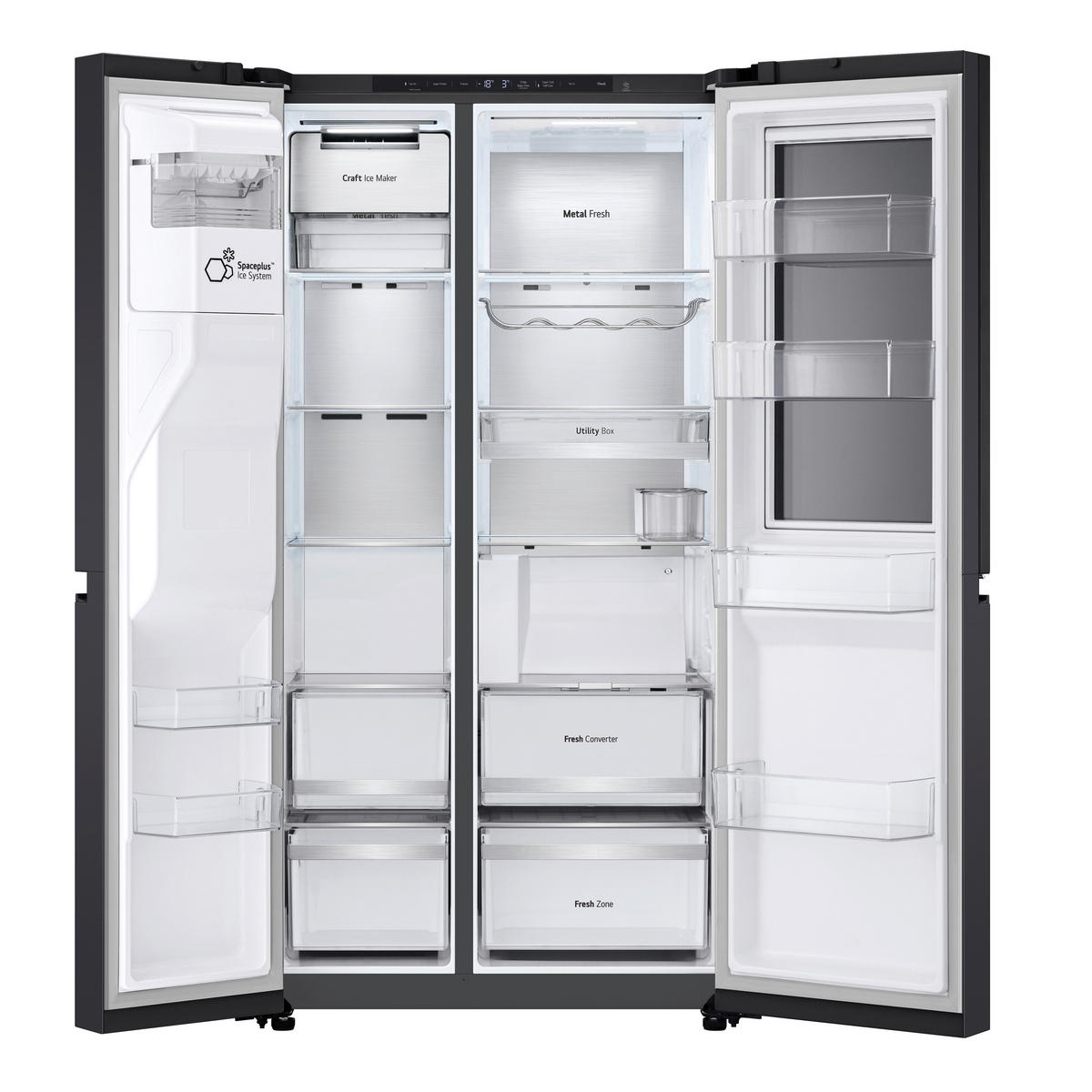 SIDE-BY-SIDE 91.3/179/73.5 cm GSXE90EVDD  - Schwarz, Basics, Glas/Kunststoff (91.3/179/73.5cm) - LG