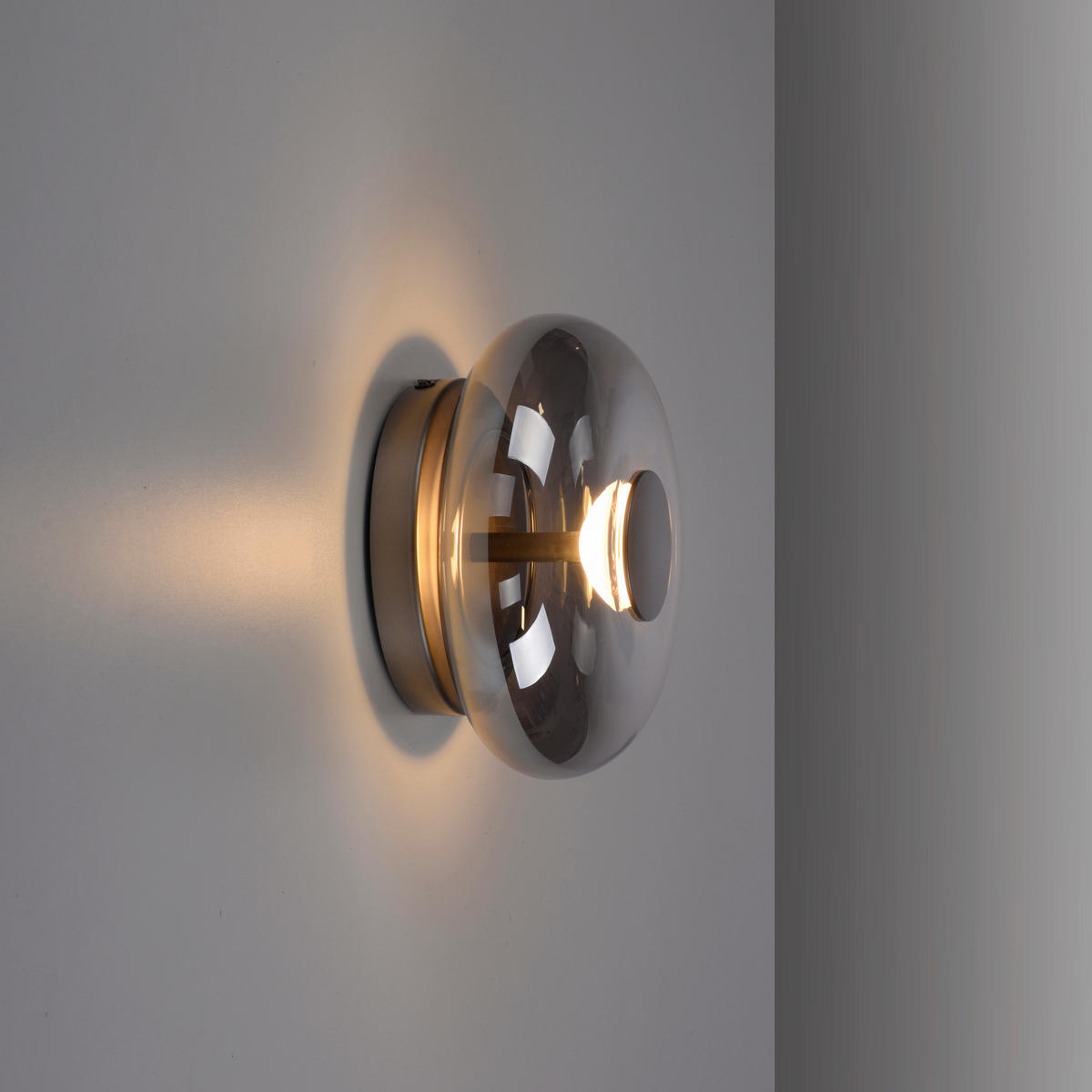 LED-WANDLEUCHTE SW POSH 22/22/11 cm   - Grau, Design, Glas/Kunststoff (22/22/11cm) - Schöner Wohnen