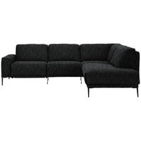 ECKSOFA Flachgewebe Schwarz  - Schwarz, Design, Textil/Metall (260/210cm) - Johann Jakob