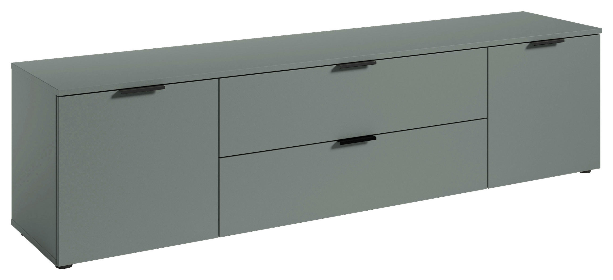 LOWBOARD  in 180/47/40 cm  - Salbeigrün/Schwarz, MODERN, Holzwerkstoff/Kunststoff (180/47/40cm) - Carryhome