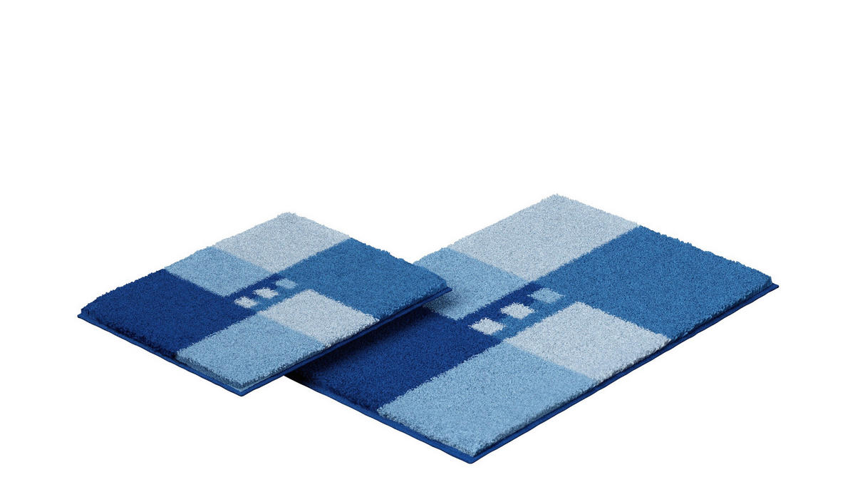 BADEMATTENSET Blau 40x50/50x80 cm  - Blau, Basics, Kunststoff/Textil (40x50/50x80cm) - Grund