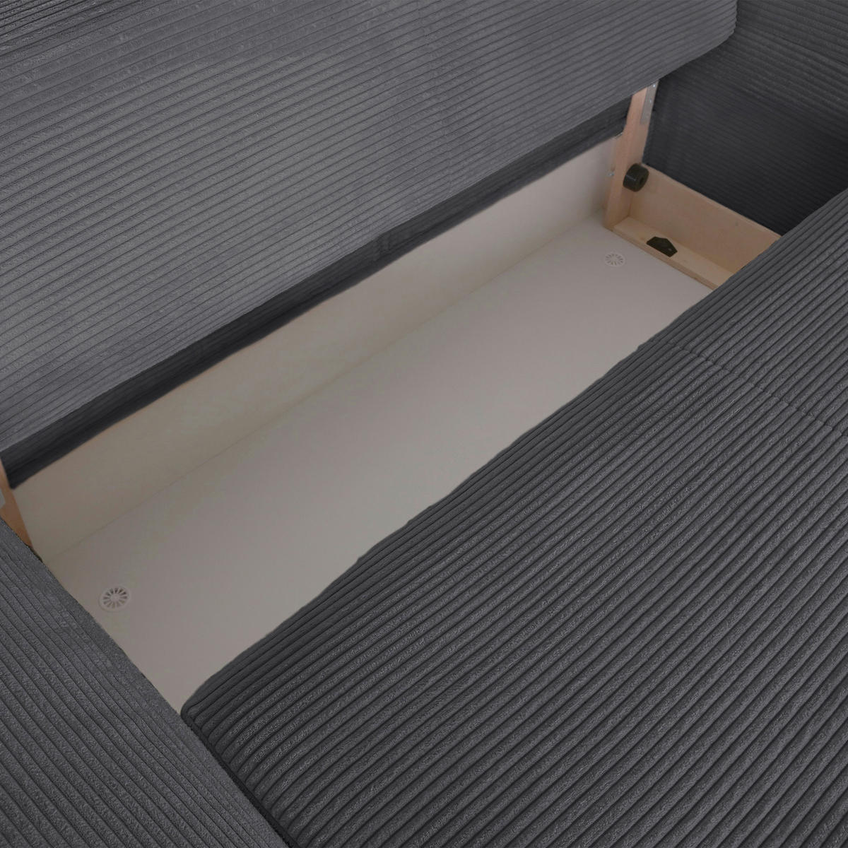 BÄDDSOFFA i manchester mörkgrå  - mörkgrå/kromfärg, Design, textil/plast (176/81/98cm) - MID.YOU