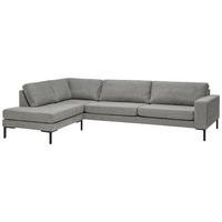 SOFFA i flatväv ljusgrå  - ljusgrå/svart, Klassisk, metall/trä (297/80/92/196cm) - Best Price