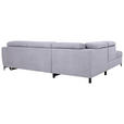 ECKSOFA Grau Velours  - Schwarz/Grau, KONVENTIONELL, Textil/Metall (217/255cm) - Carryhome