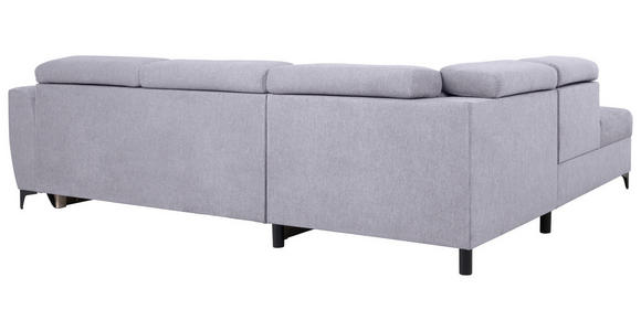 ECKSOFA Grau Velours  - Schwarz/Grau, KONVENTIONELL, Textil/Metall (217/255cm) - Carryhome