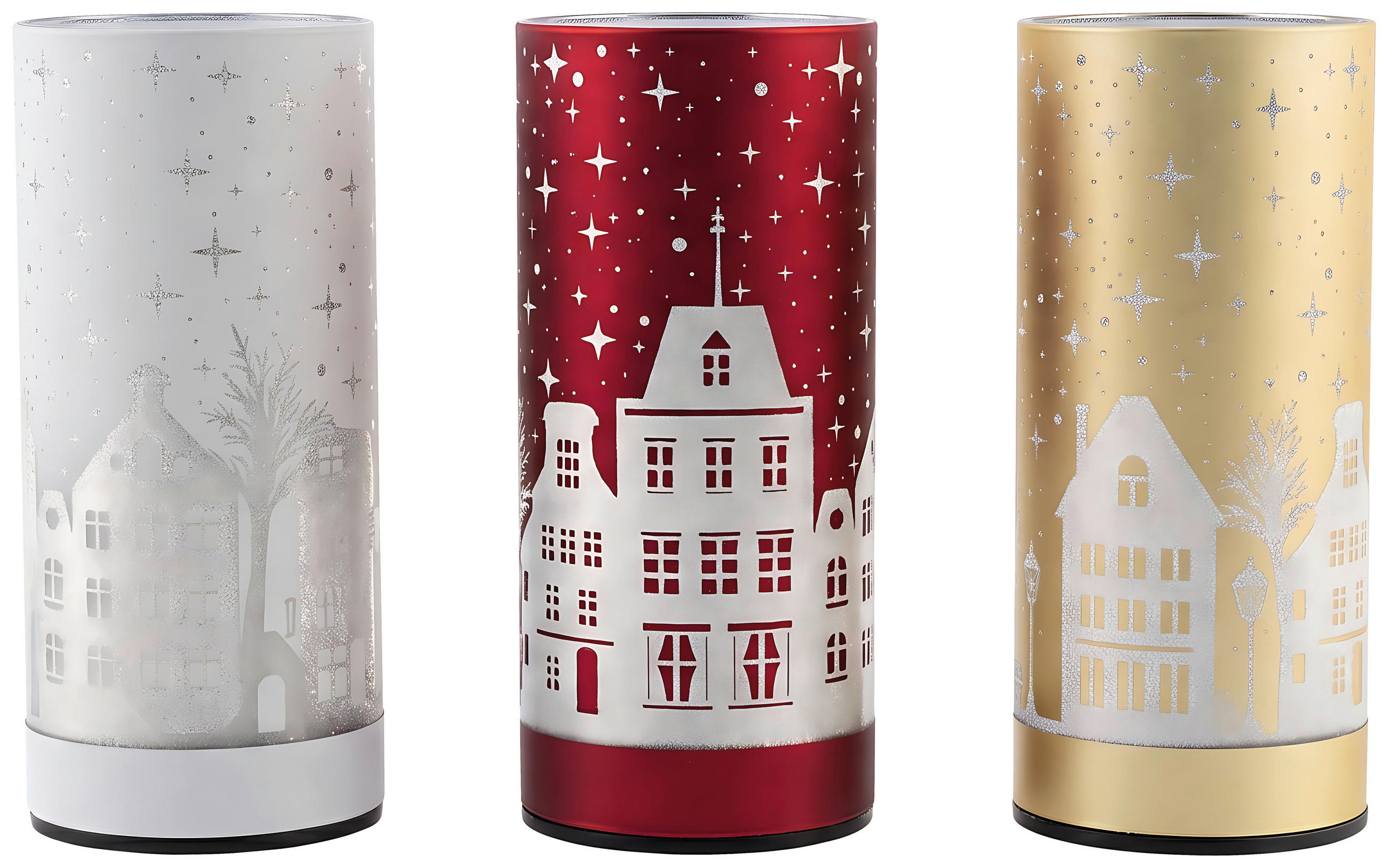 LED-WEIHNACHTSFIGUR  - Beige/Rot, LIFESTYLE, Glas (7/15,5cm)