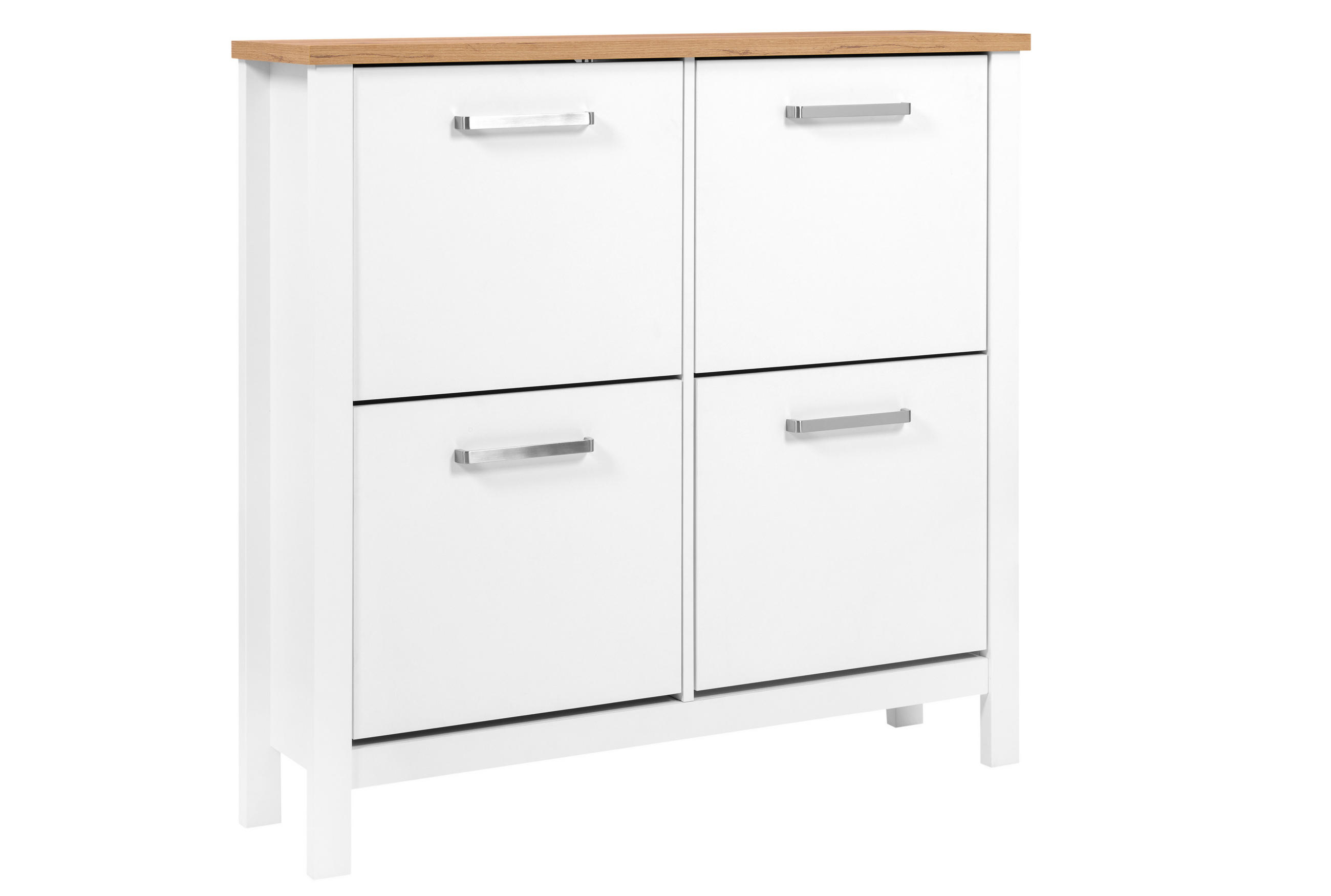 ORMARIĆ ZA OBUĆU  bijela  drvni materijal     - bijela/hrast Artisan, Romantično / ladanjski, drvni materijal (113/109/30cm)