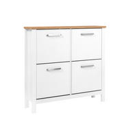 ORMARIĆ ZA OBUĆU  bijela  drvni materijal     - bijela/hrast Artisan, Romantično / ladanjski, drvni materijal (113/109/30cm)