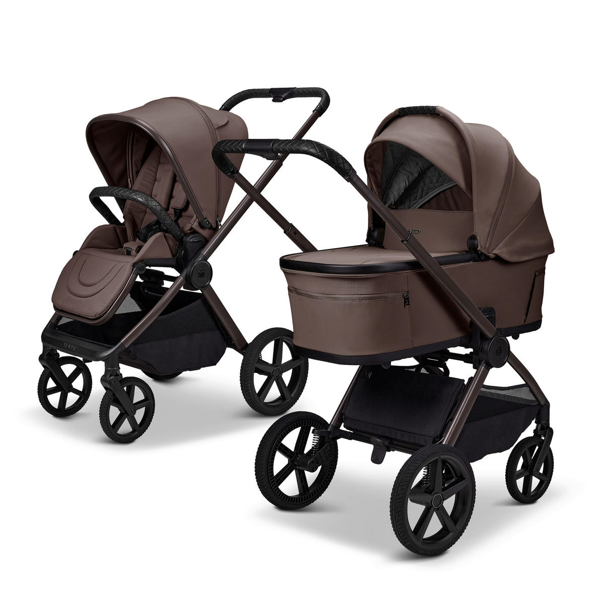 KINDERWAGENSET  GIO FOLD ETPU SET  greige  - Greige/Braun, Basics, Textil/Metall (120/58/92cm) - Moon Edition