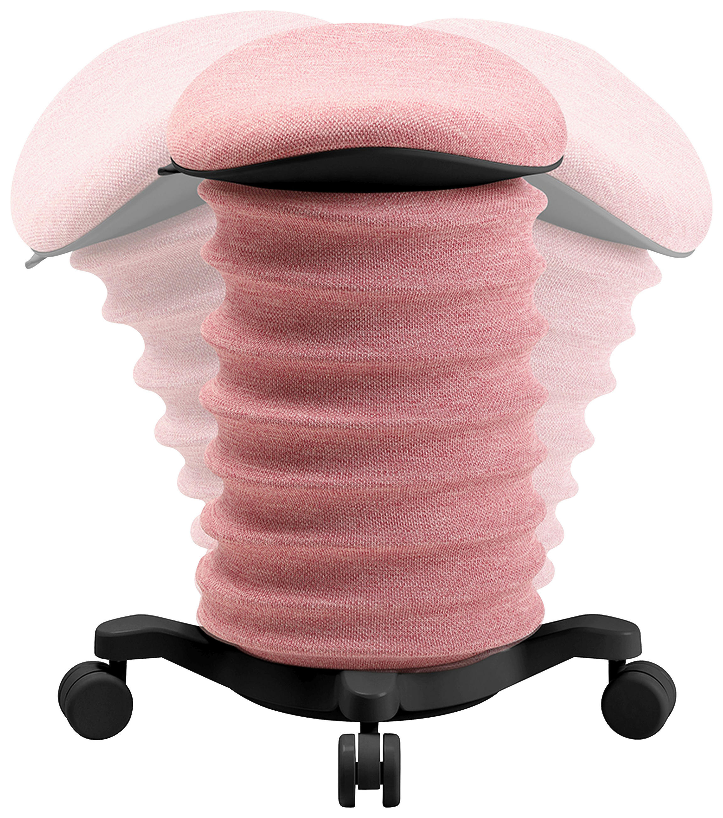 BÜROHOCKER Rosa, Schwarz  - Schwarz/Rosa, Design, Kunststoff/Textil (37,5/58-70/36cm) - Topstar