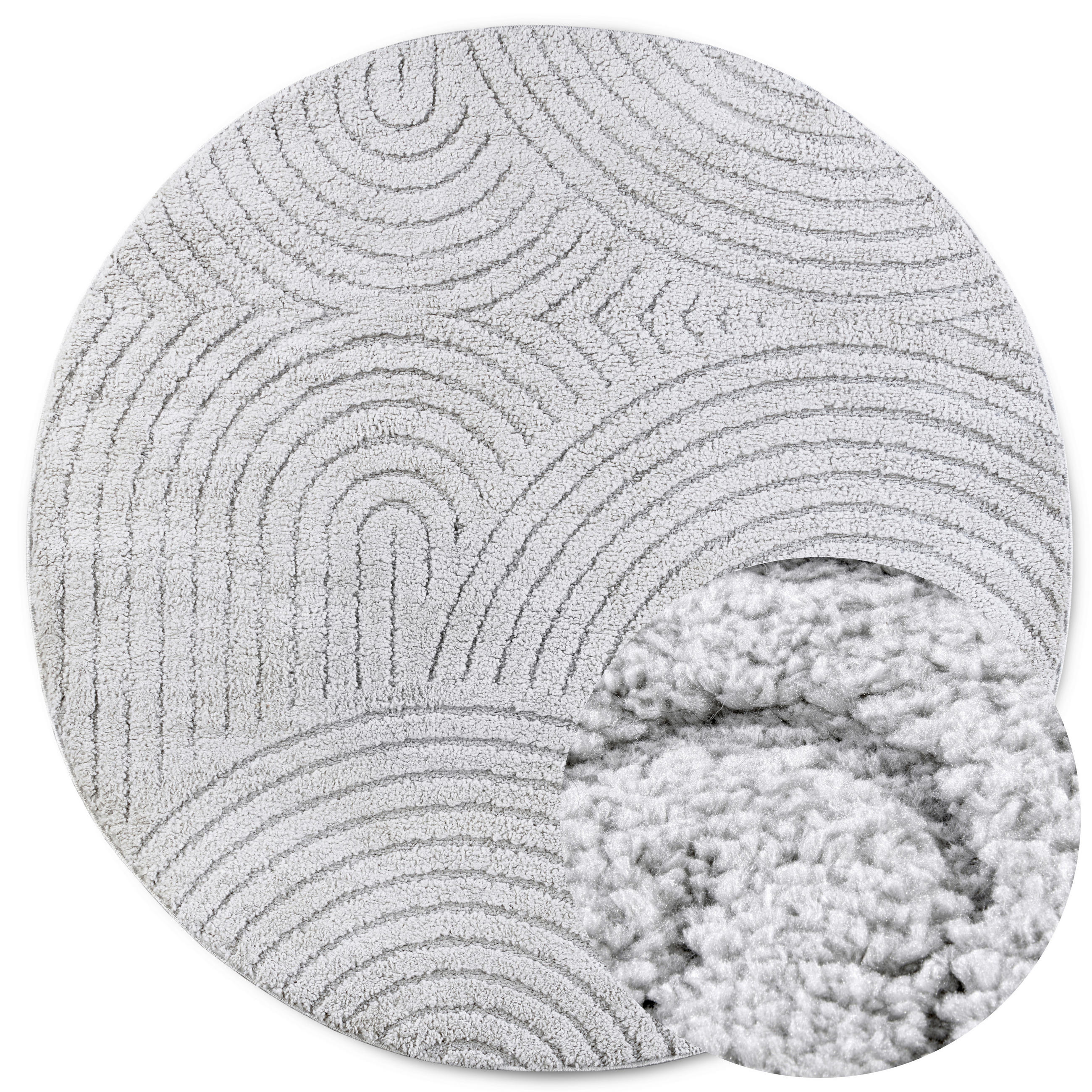 HOCHFLORTEPPICH 160 cm New York Hellgrau  - Hellgrau, Basics, Kunststoff/Textil (160cm) - Elle Decoration