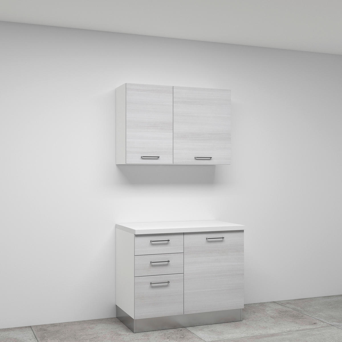 KÜCHENBLOCK 300 cm   in Eukalyptusholzfarben  - Eukalyptusholzfarben/Alufarben, LIFESTYLE, Holzwerkstoff/Kunststoff (300cm) - MID.YOU