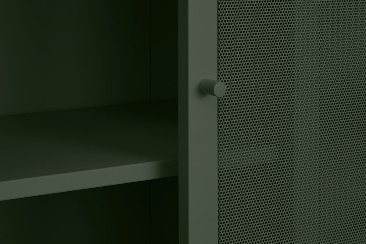 MEHRZWECKSCHRANK 90/180/40 cm  in Olivgrün  - Schwarz/Olivgrün, Basics, Metall (90/180/40cm) - Boxxx