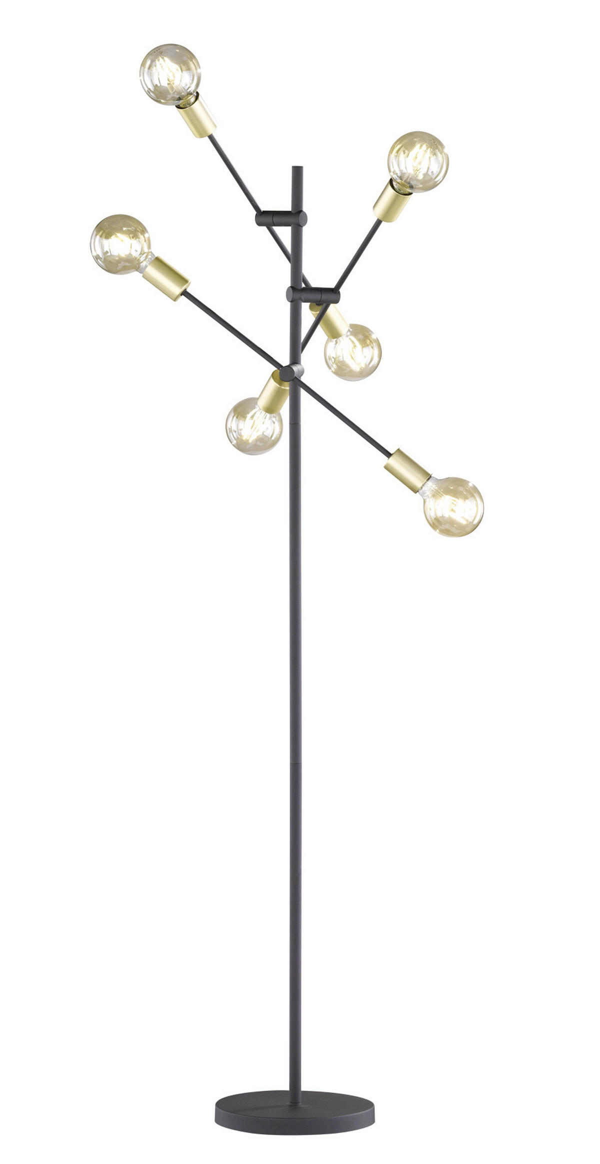 STEHLEUCHTE 54,5/165,0 cm    - Schwarz/Bronzefarben, Design, Metall (54,5/165,0cm) - Trio Leuchten